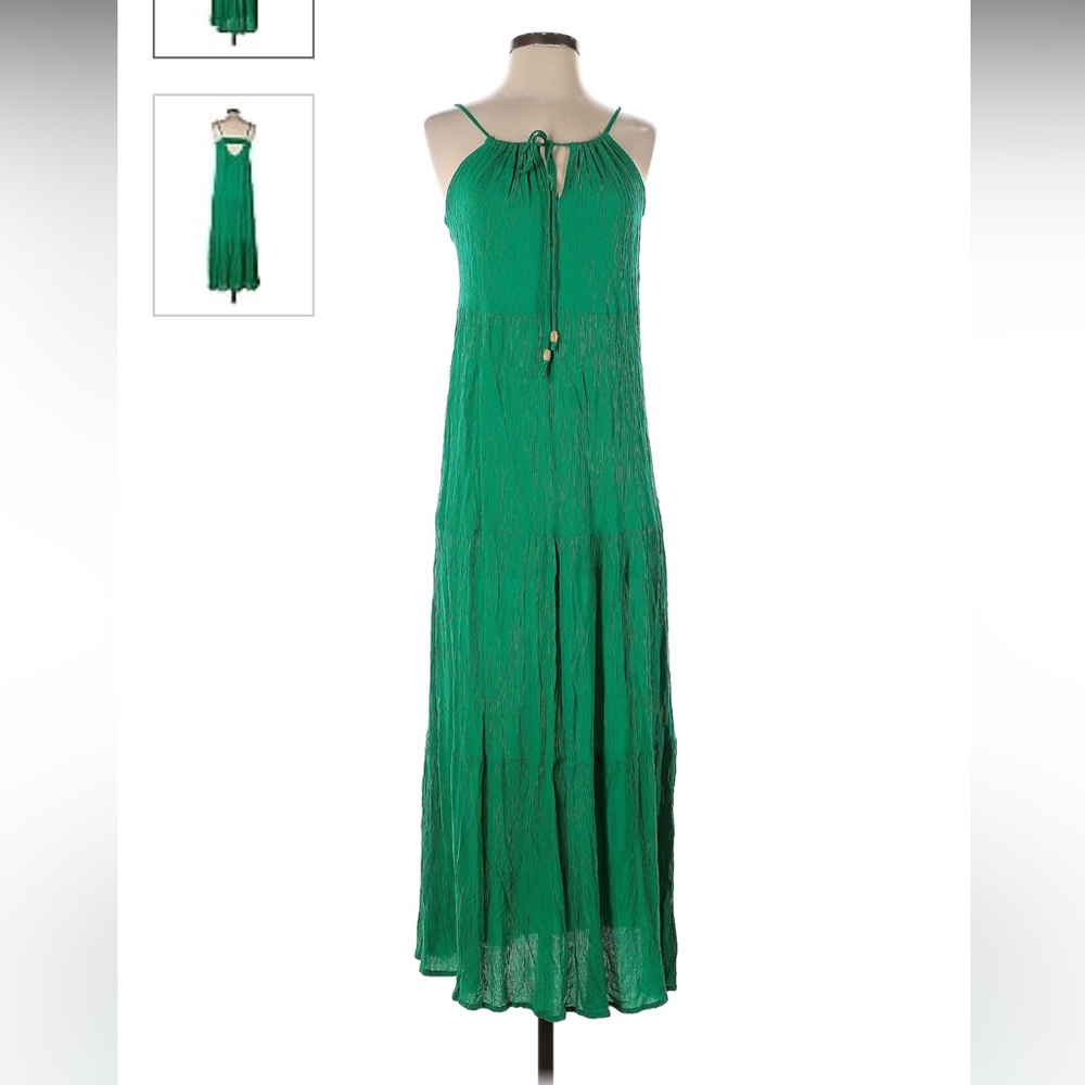 Green maxi beach dress